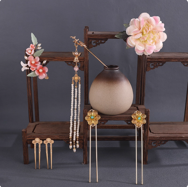Hanfu Silk Flower Headwear Hairpin Clip Hair Accessories