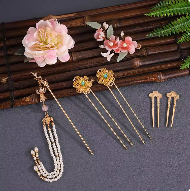 Hanfu Silk Flower Headwear Hairpin Clip Hair Accessories