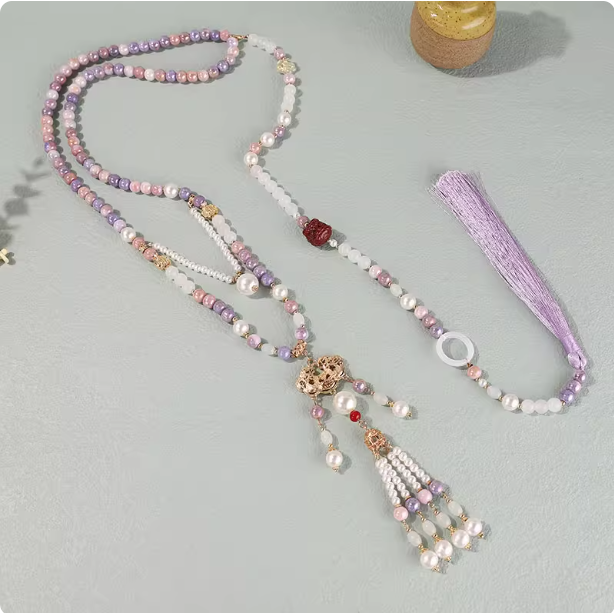 New Chinese style necklace, antique style Hanfu accessories