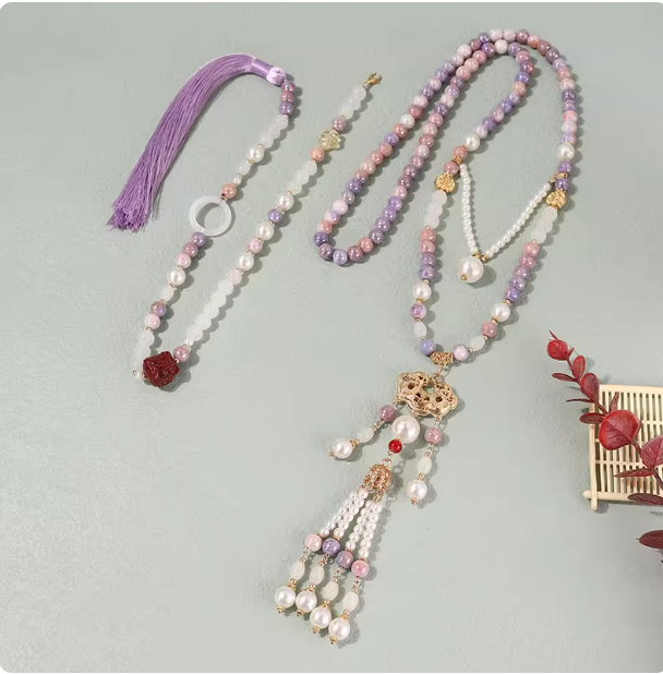 New Chinese style necklace, antique style Hanfu accessories