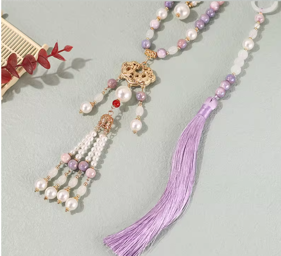 New Chinese style necklace, antique style Hanfu accessories