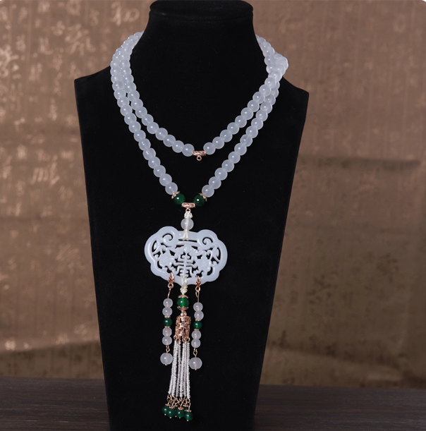 Ming Dynasty antique style tassel necklace Hanfu accessories
