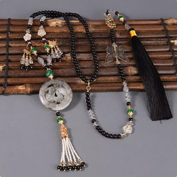 Hanfu accessories long tassel necklace