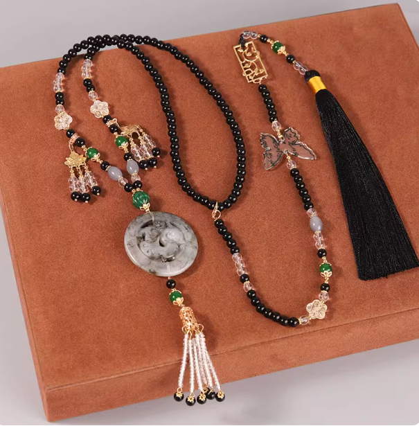 Hanfu accessories long tassel necklace