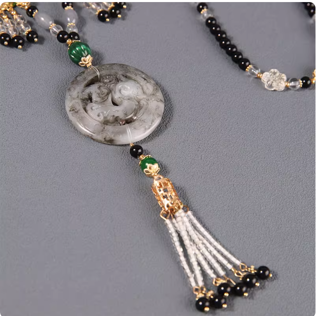 Hanfu accessories long tassel necklace