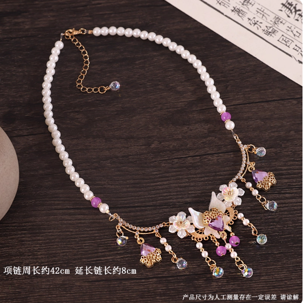 Antique style necklace Hanfu accessories