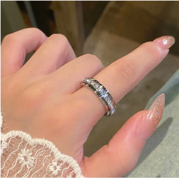 Rotating ring in titanium and steel with zirconite