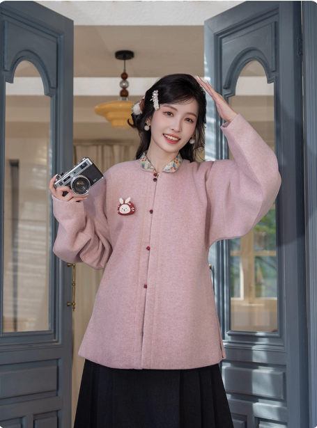 [初冬]Short jacket, Ming Dynasty Hanfu, elastic horse face skirt set