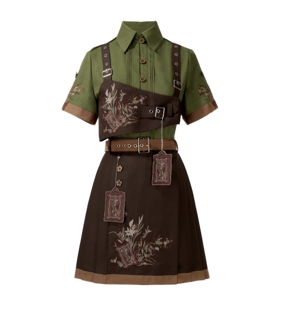 New Chinese Style Hanfu Set: Han Element Shirt & Horse-Face Skirt 2-Piece Outfit