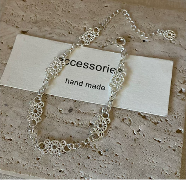 Lace Hollow Bracelet | Elegant Silver Jewelry