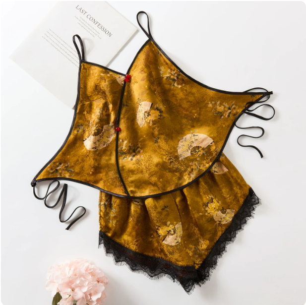 Silk Hanfu Bellyband Lingerie Set | 3 Colors