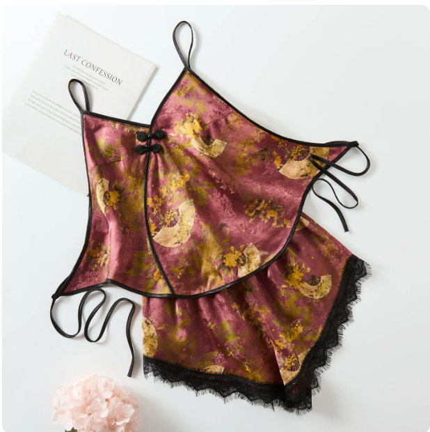 Silk Hanfu Bellyband Lingerie Set | 3 Colors