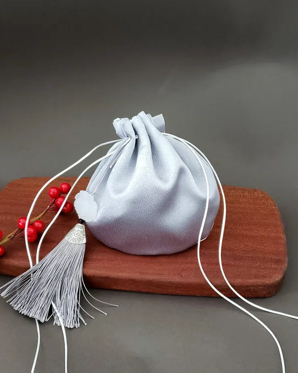 Literary Mini Antique Style Purse Chinese Tassel Brocade Small Sachet Pendant Sachet Hanfu Accessory Sachet Blue