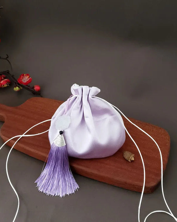 Literary Mini Antique Style Purse Chinese Tassel Brocade Small Sachet Pendant Sachet Hanfu Accessory Sachet Blue