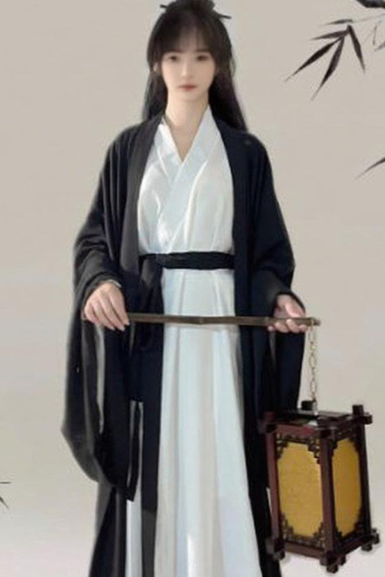 Mo Shui 墨水 Ink Stone Hanfu Wei Jin Daily Cotton Linen Unisex Zhiju Robe