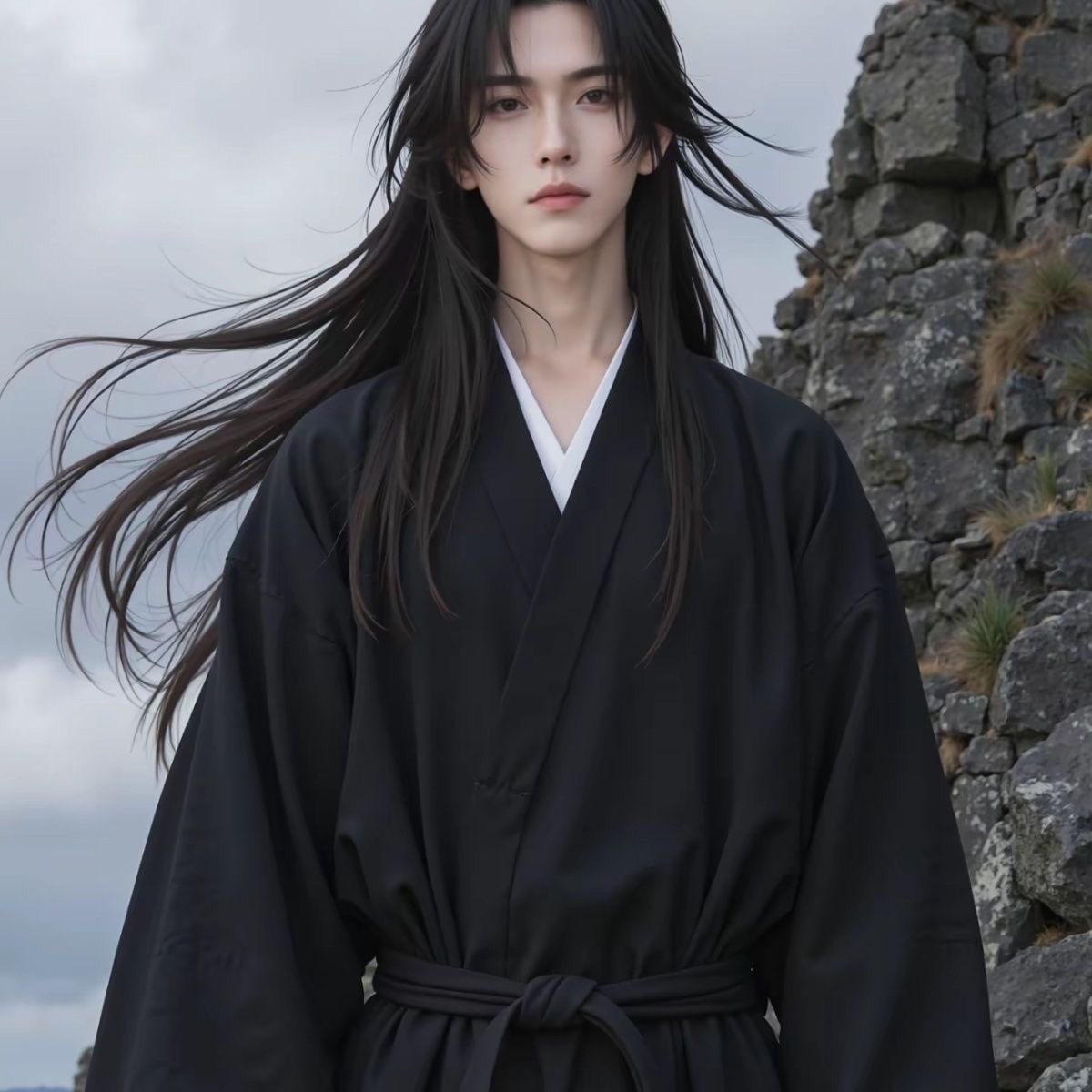Mo Shui 墨水 Ink Stone Hanfu Wei Jin Daily Cotton Linen Unisex Zhiju Robe