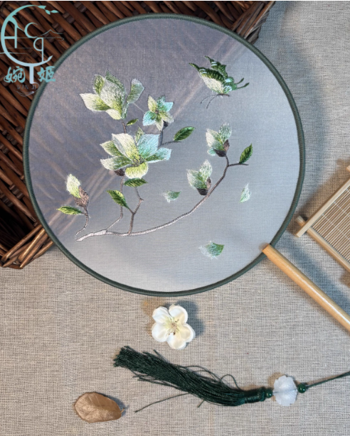 Embroidery Chinese Fan Hanfu Fan Classical Embroidery Fan