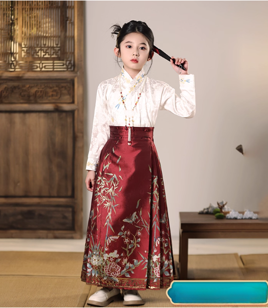[清风竹影】Ma Mian Skirt Girls' Hanfu Set
