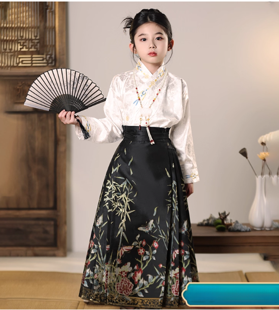 [清风竹影】Ma Mian Skirt Girls' Hanfu Set