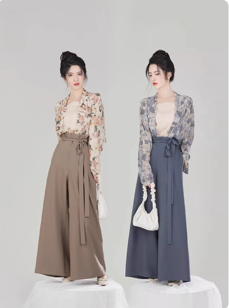 [阡陌]Song Dynasty Modern Hanfu Dress Song Pants Set