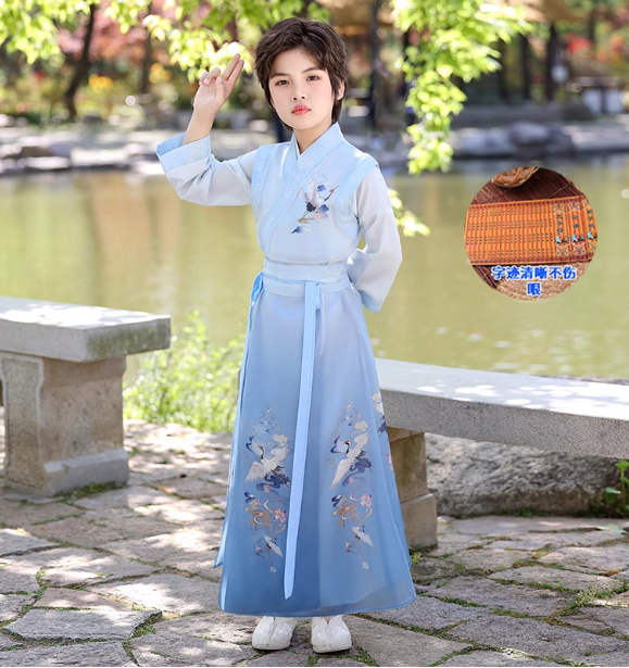 [淡蓝仙鹤】Children's Hanfu ancient style costume